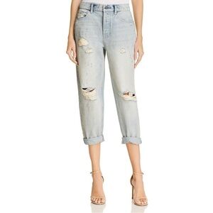 Alexander Wang X Denim Distressed Cuffed Boyfriend Jeans Sz 29